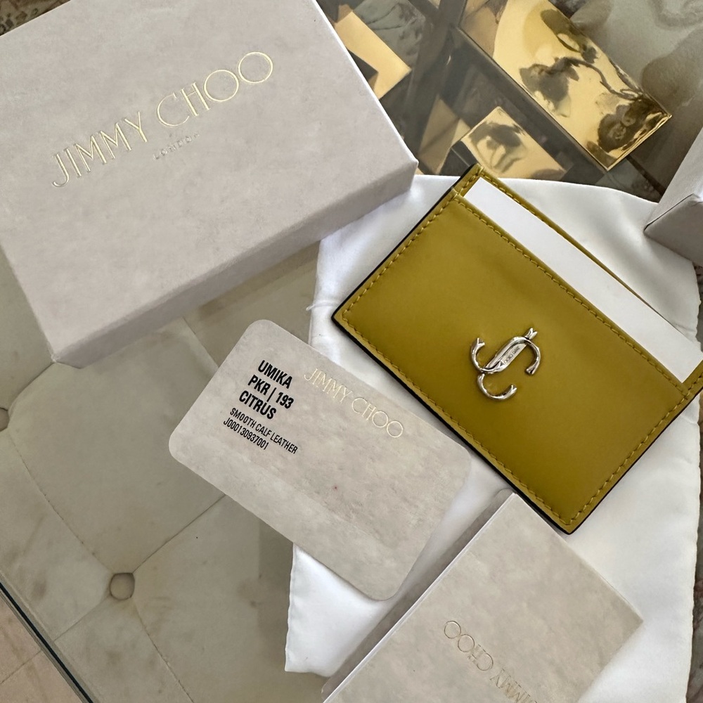 Brand new Jimmy Choo credit card wallet with original box, dust bag and inserts